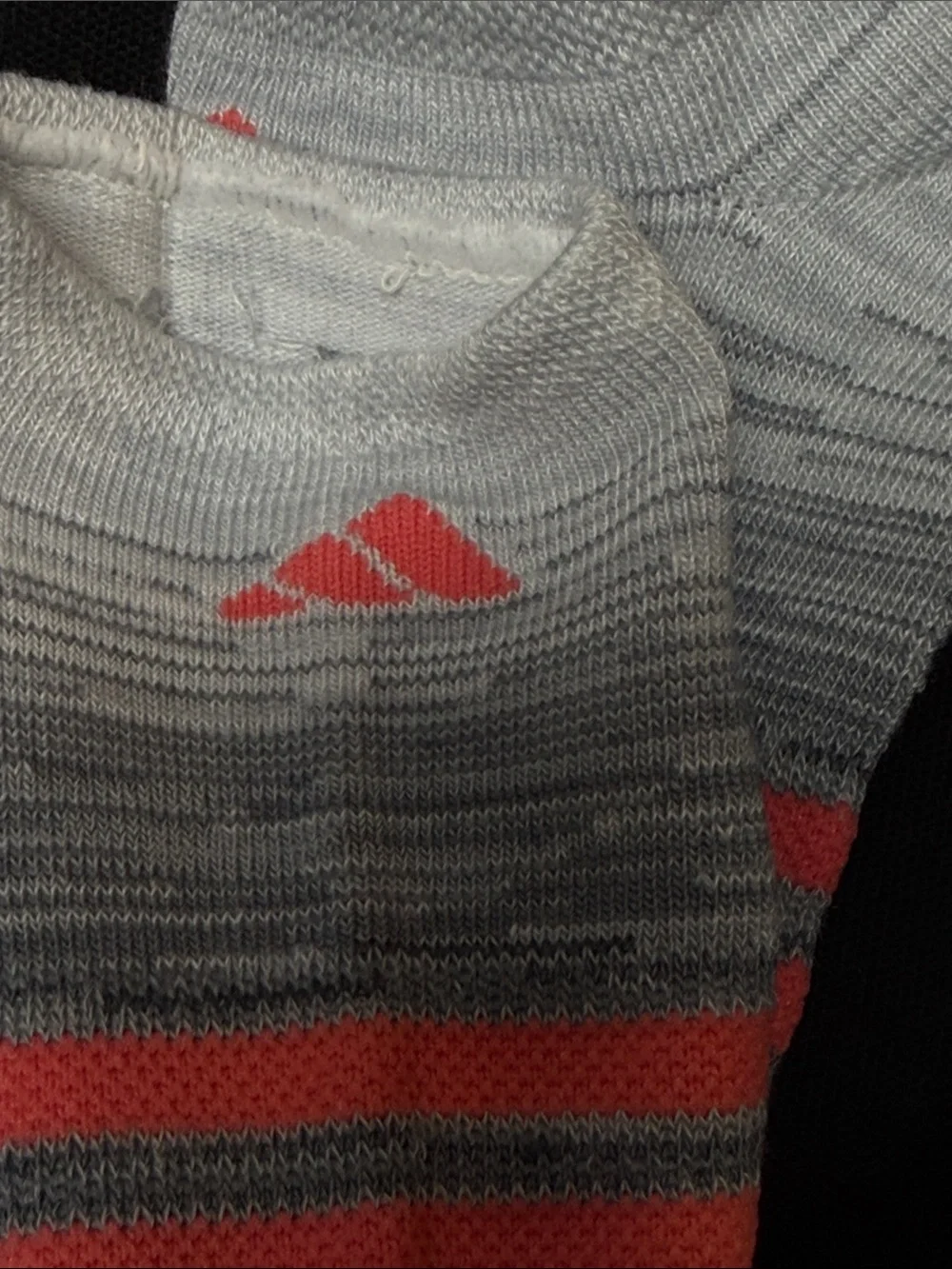adidas Low-Cut Grey Ankle Socks with Pink, Red, and Yellow Stripes - 3 Pack